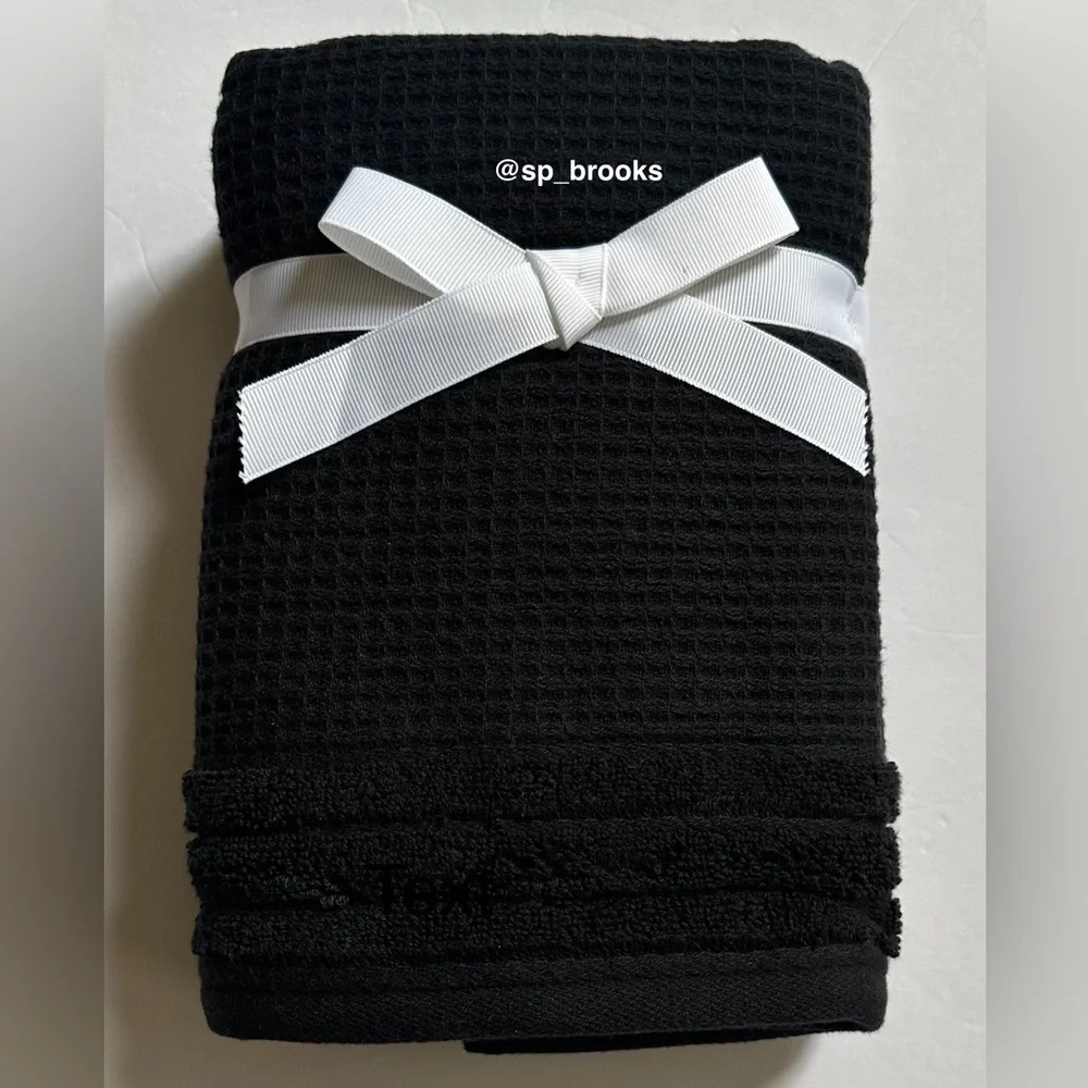 🎁9 PC Hotel Balfour Oversized Bath Towel Set - Cotton -Black Caviar Waffle